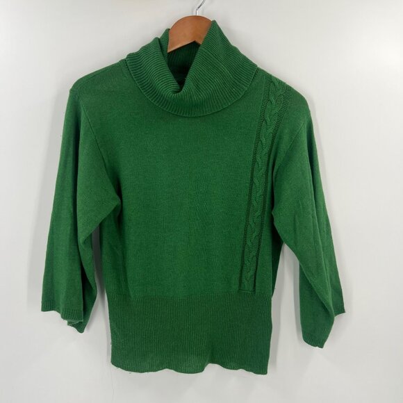 Anthropologie Sparrow S Cowl Neck Sweater Emerald Green Wool Blend Knit Pullover - Picture 1 of 10